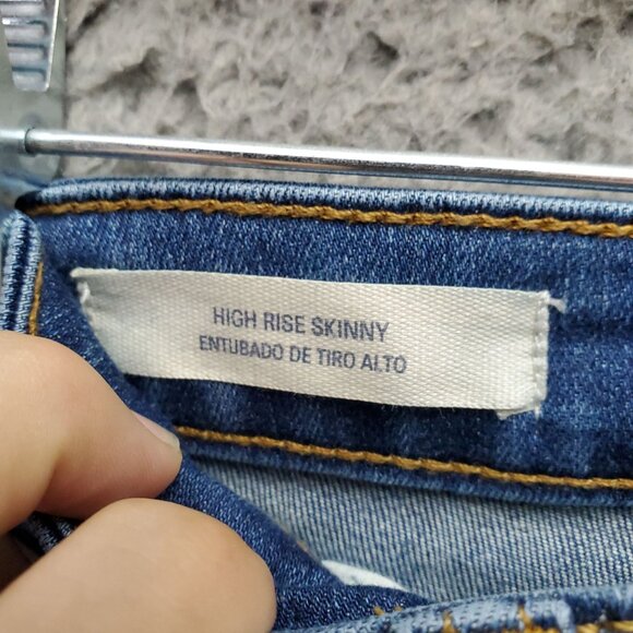 Universal Thread Jeans Womens 8/29 Short Blue High Rise Skinny Stretch - Picture 3 of 10